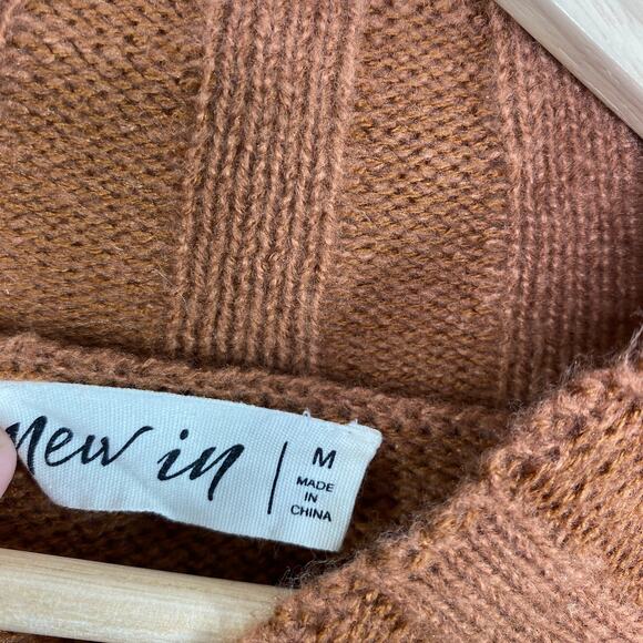 New In Rust Red Orange Mock Neck Knit Pullover Sweater Women's Size Medium M - Picture 5 of 7